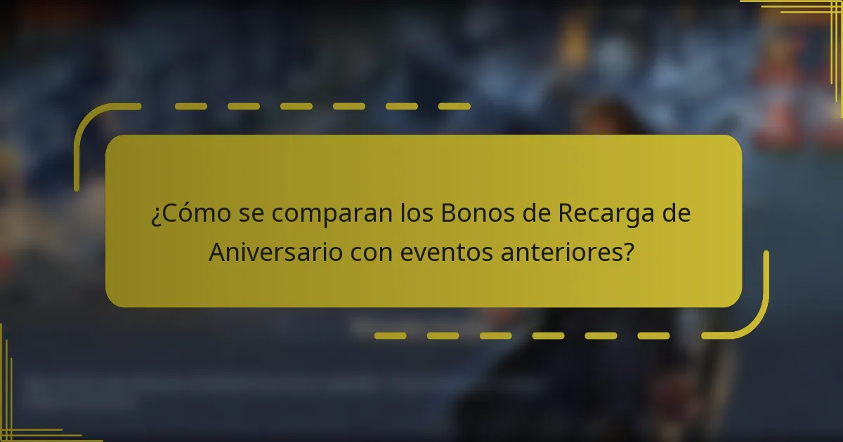 ¿Cómo se comparan los Bonos de Recarga de Aniversario con eventos anteriores?