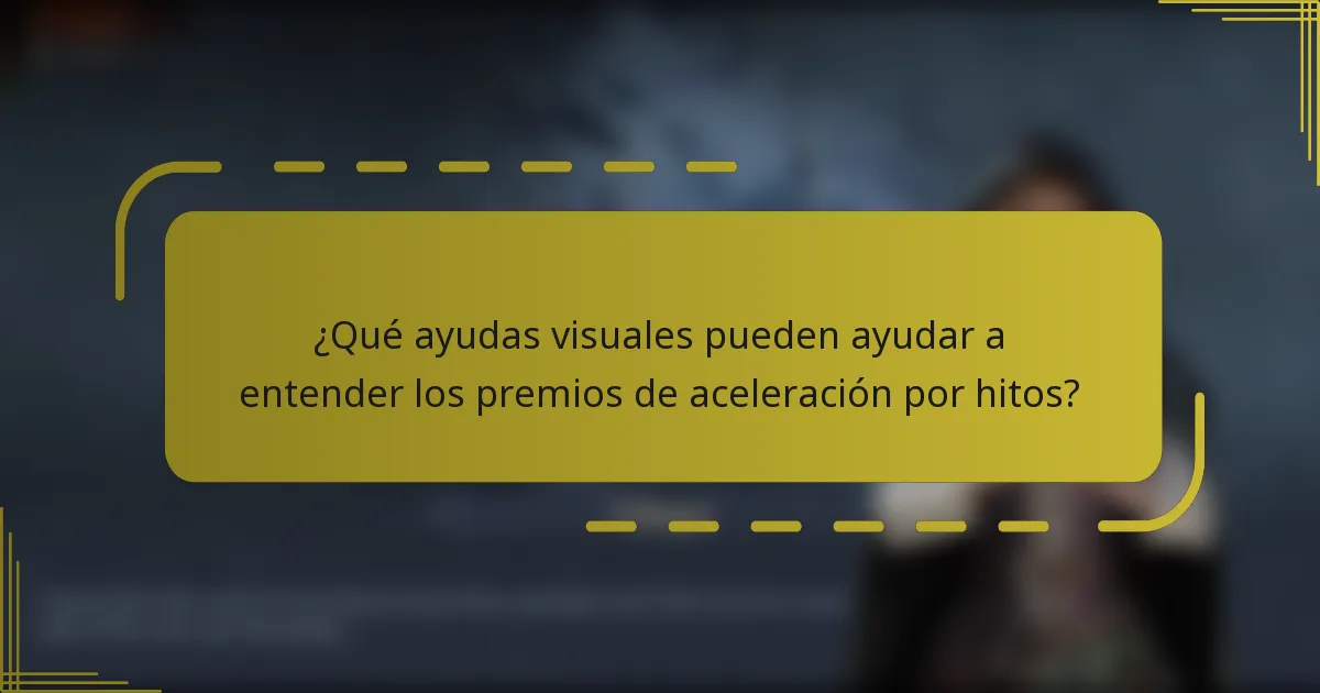 ¿Qué ayudas visuales pueden ayudar a entender los premios de aceleración por hitos?